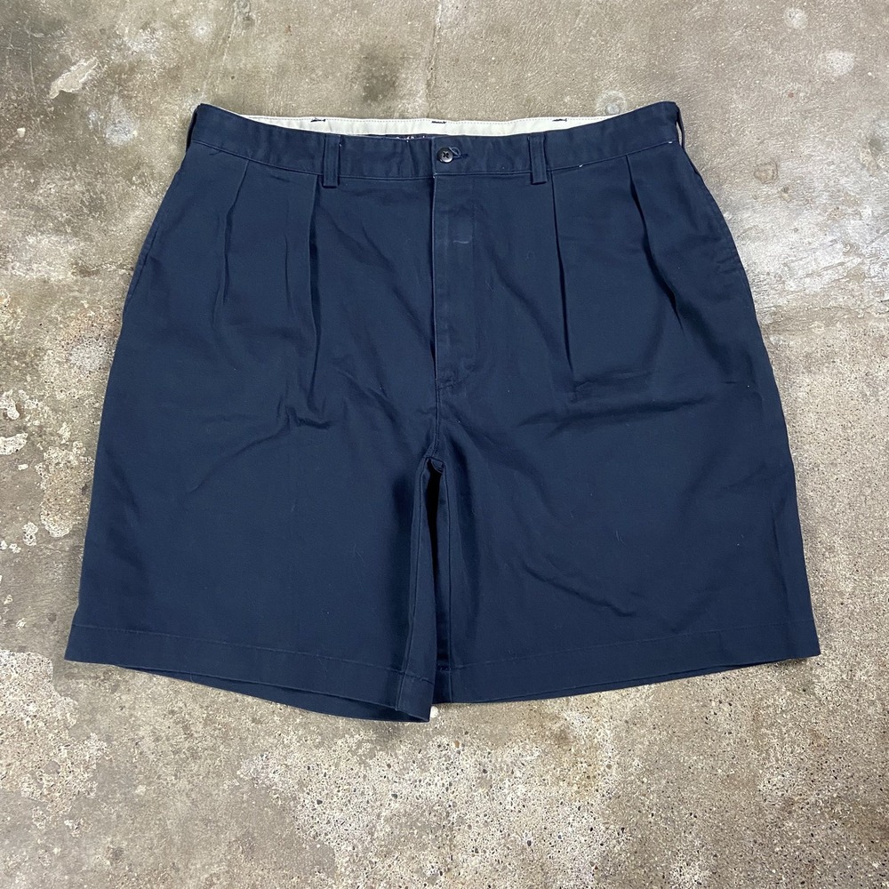 Vintage 90s Polo Ralph Lauren Chino Shorts Size 38 Blue Pleated Preppy Golf Wear